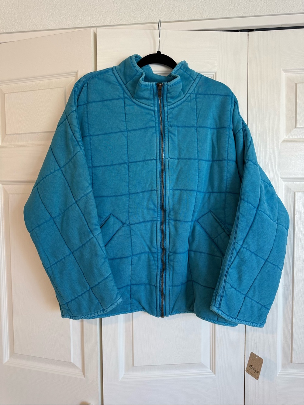 NEW Free People Dolman Quilted Jacket Blue Size Medium